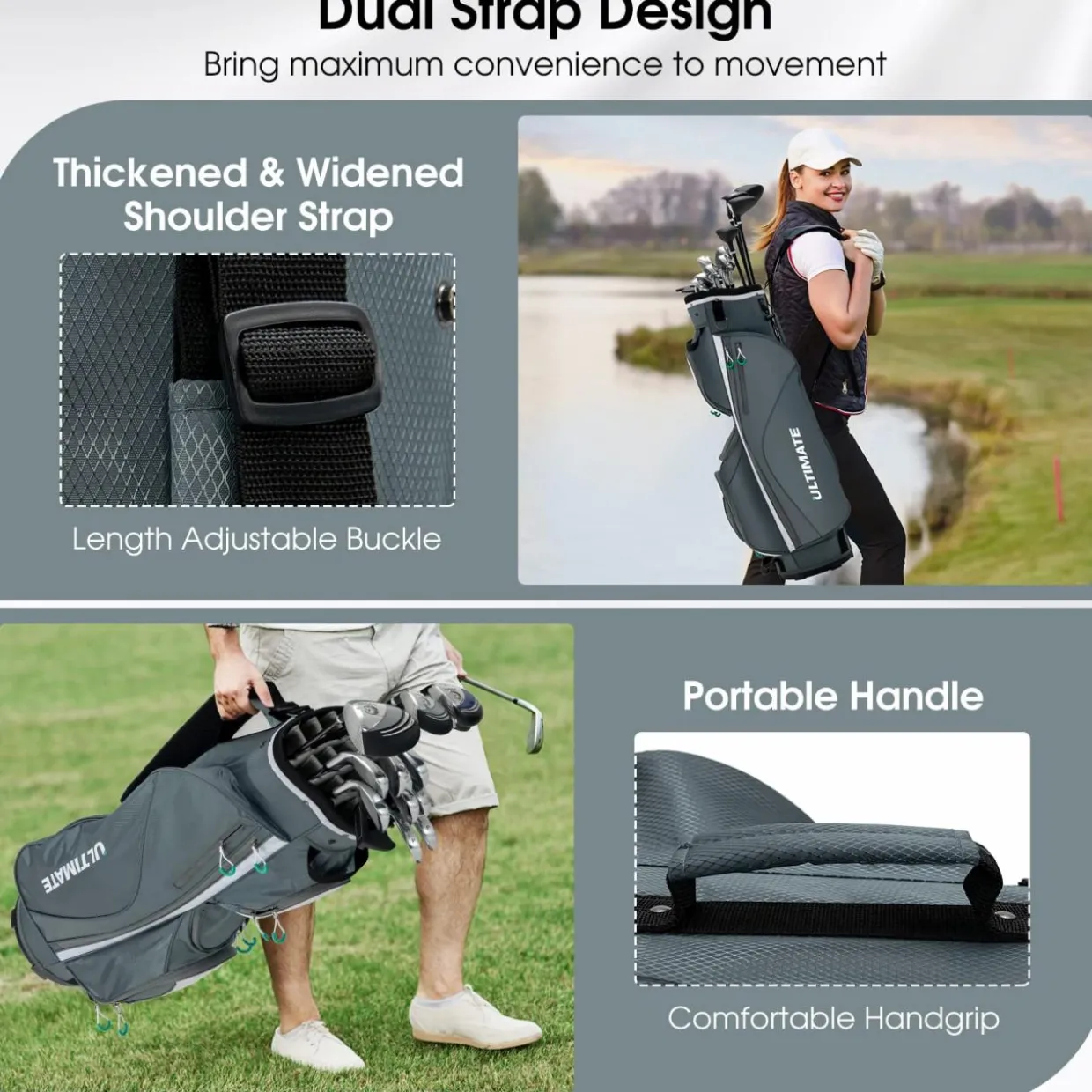 Tangkula Golf Cart Bag with 14 Dividers, Lightweight Golf Cart Bag