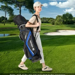 Tangkula Golf Cart Bag with 14 Way Top Dividers, Lightweight Golf Club Cart Bag with 9 Pockets