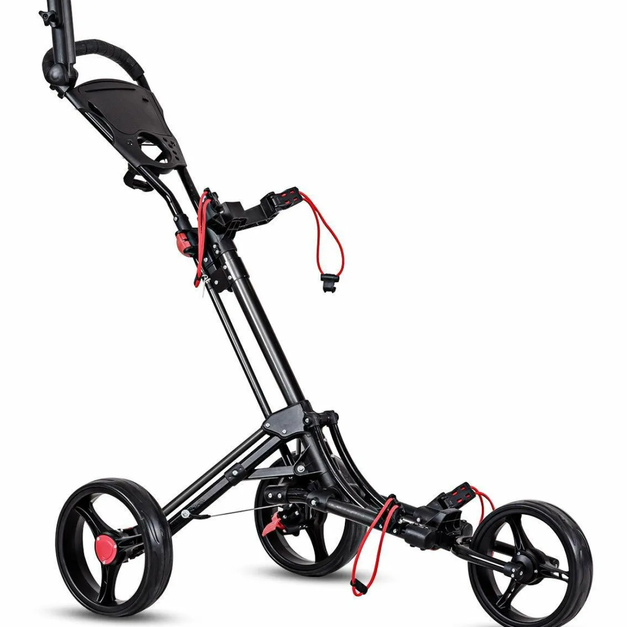 Tangkula Golf Push Cart, Lightweight Aluminum Collapsible Golf Pull Cart, 3 Wheels Push & Pull Golf Cart Trolley with Foot Brake