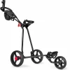 Tangkula Golf Push Cart, Lightweight Collapsible Golf Pull Cart, 3 Wheels Golf Trolley with Foot Brake Umbrella Holder & Cup Holder