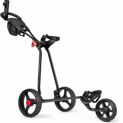 Tangkula Golf Push Cart, Lightweight Collapsible Golf Pull Cart, 3 Wheels Golf Trolley with Foot Brake Umbrella Holder & Cup Holder