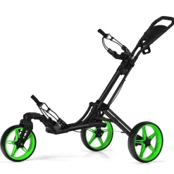 Tangkula Golf Push Cart with 360 Rotating Front Wheel, Aluminum Collapsible 3 Wheels Golf Pull Cart, Golf Trolley w/Elastic Strap