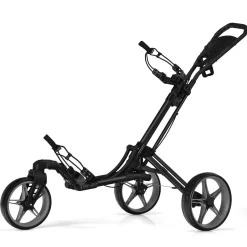 Tangkula Golf Push Cart with 360 Rotating Front Wheel, Aluminum Collapsible 3 Wheels Golf Pull Cart, Golf Trolley w/Elastic Strap