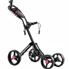Tangkula Golf Push Pull Cart, 4 Wheels Foldable Collapsible Golf Trolley with Umbrella Holder, Foot Brake, Scorecard & Drink Holder