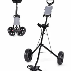 Tangkula Golf Push Pull Cart, Lightweight Foldable 2 Wheels Push Pull Golf Cart Trolley, Walking Push Golf Cart