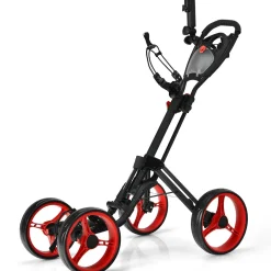 Tangkula Golf Push Pull Cart, Lightweight Aluminum Collapsible Golf Push Cart with 4 Wheels