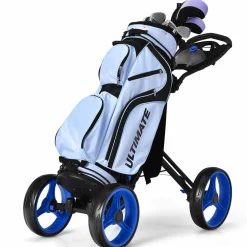Tangkula Golf Push Pull Cart, Lightweight Aluminum Collapsible Golf Push Cart with 4 Wheels