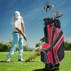 Tangkula Golf Stand Bag for Men & Women, Golf Carry Bag with 6 Way Divider Carry Organizer Pockets Storage
