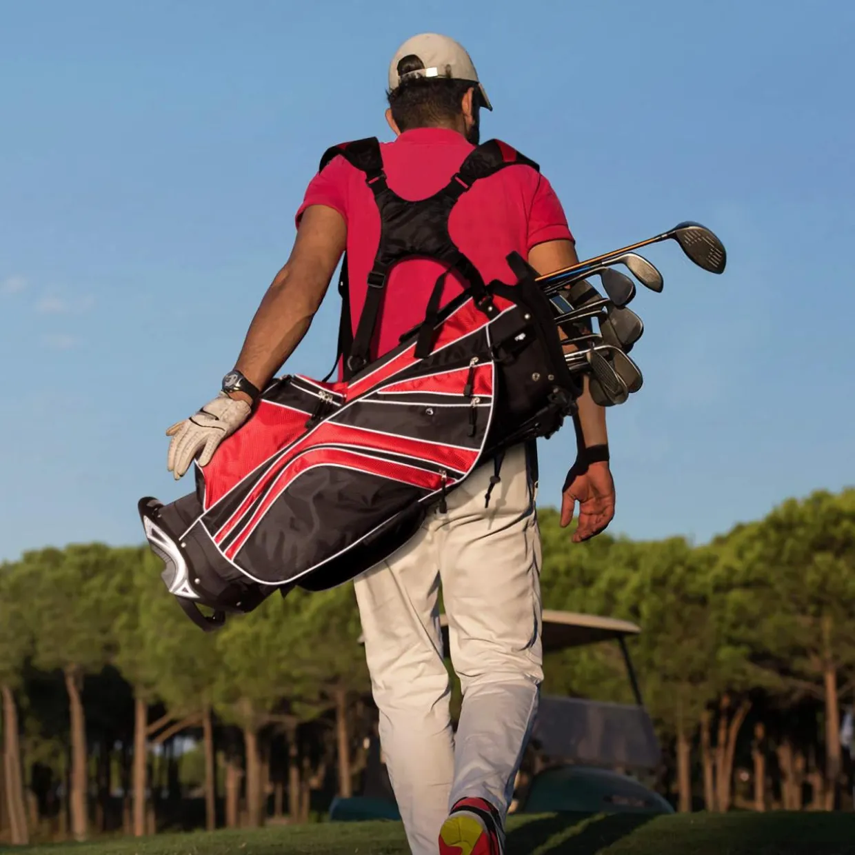 Tangkula Golf Stand Bag for Men & Women, Golf Carry Bag with 6 Way Divider Carry Organizer Pockets Storage