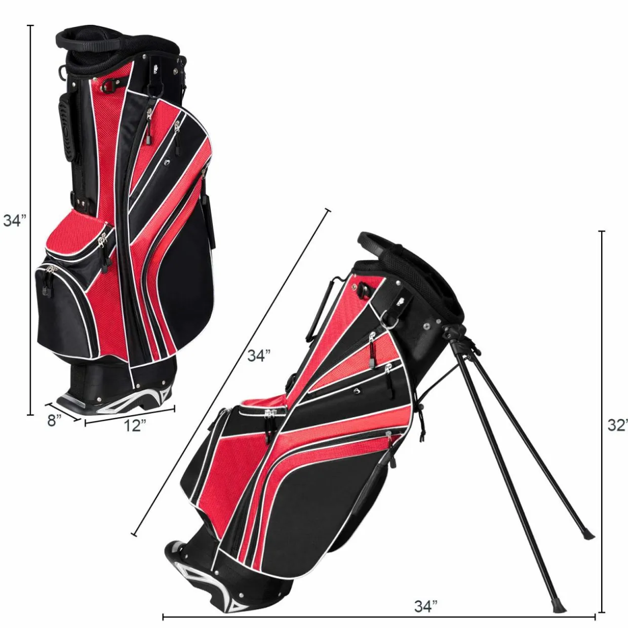 Tangkula Golf Stand Bag for Men & Women, Golf Carry Bag with 6 Way Divider Carry Organizer Pockets Storage