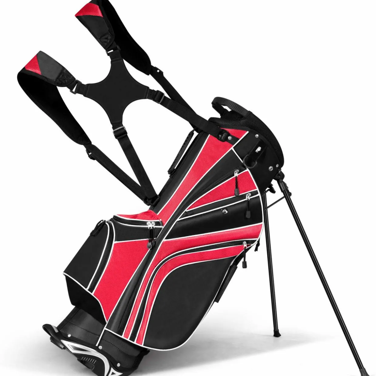 Tangkula Golf Stand Bag for Men & Women, Golf Carry Bag with 6 Way Divider Carry Organizer Pockets Storage