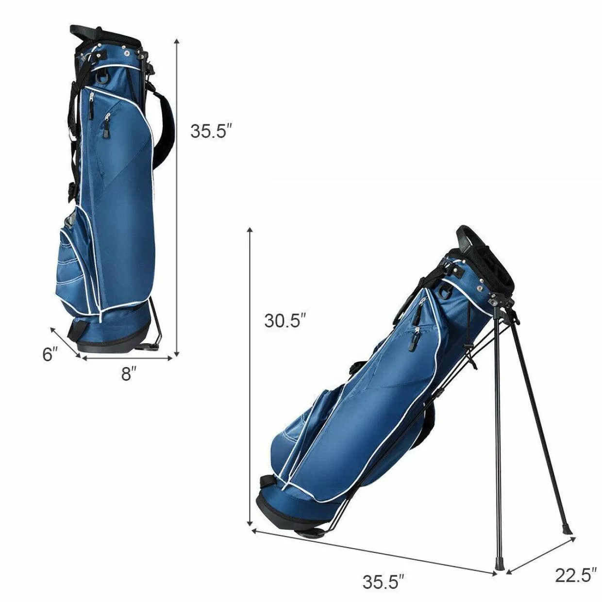 Tangkula Golf Stand Bag, Lightweight Organized Golf Bag, Easy Carry Shoulder Bag with 3 Way Dividers and 4 Pockets for Extra Storage