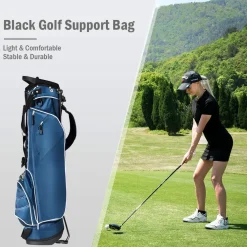 Tangkula Golf Stand Bag, Lightweight Organized Golf Bag, Easy Carry Shoulder Bag with 3 Way Dividers and 4 Pockets for Extra Storage