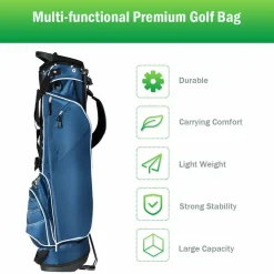 Tangkula Golf Stand Bag, Lightweight Organized Golf Bag, Easy Carry Shoulder Bag with 3 Way Dividers and 4 Pockets for Extra Storage