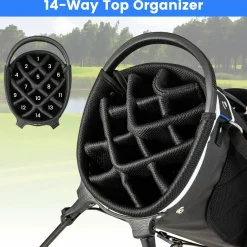 Tangkula Golf Stand Bag with 14 Way Top Dividers