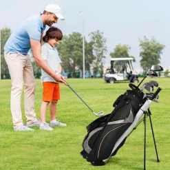 Tangkula Golf Stand Bag with 8 Way Divider, Portable Golf Bag, Women's Men's Golf Bag, Black