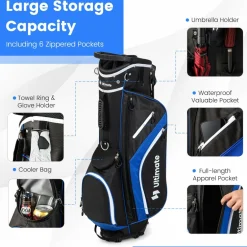 Tangkula Golf Stand Bag with 14 Way Top Dividers