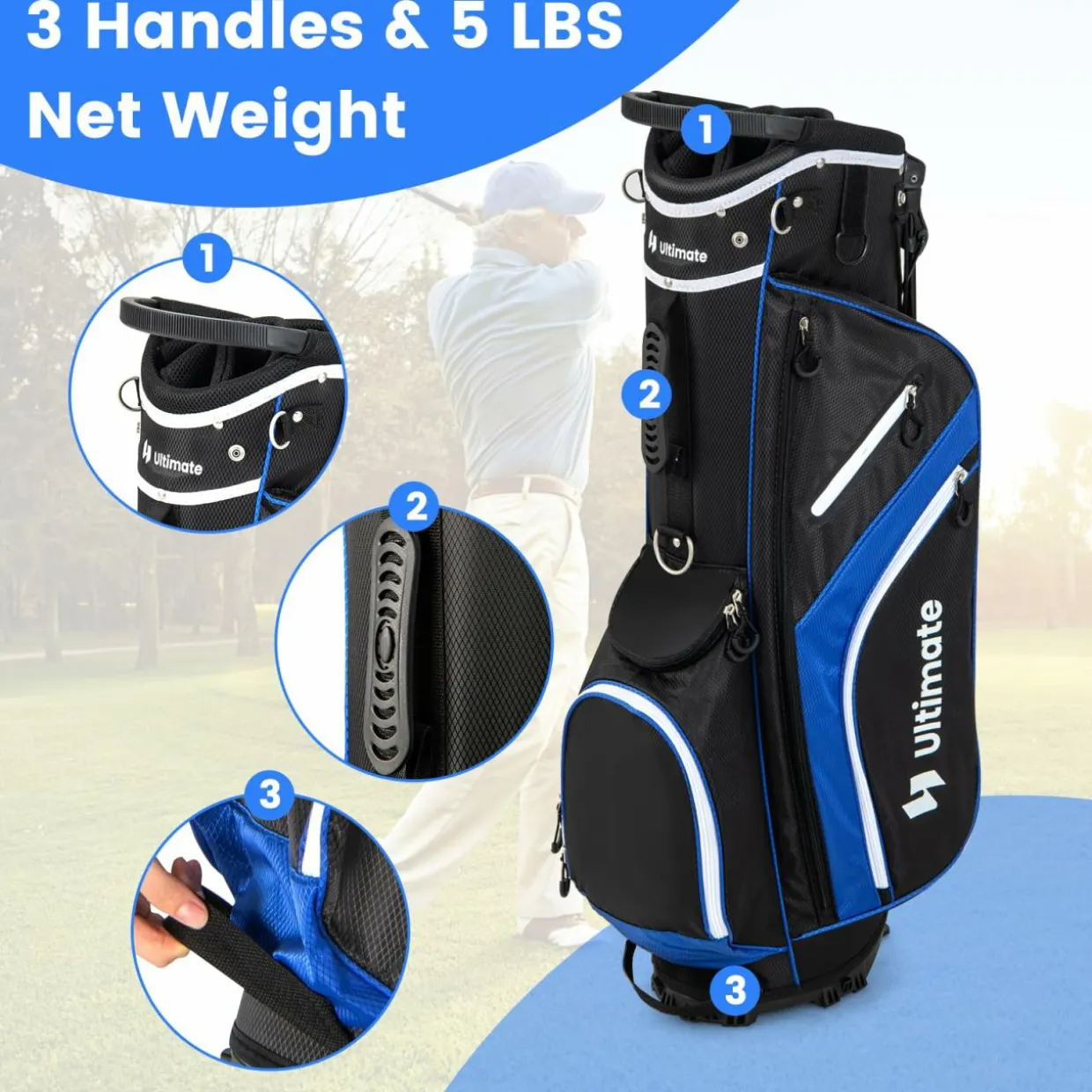 Tangkula Golf Stand Bag with 14 Way Top Dividers
