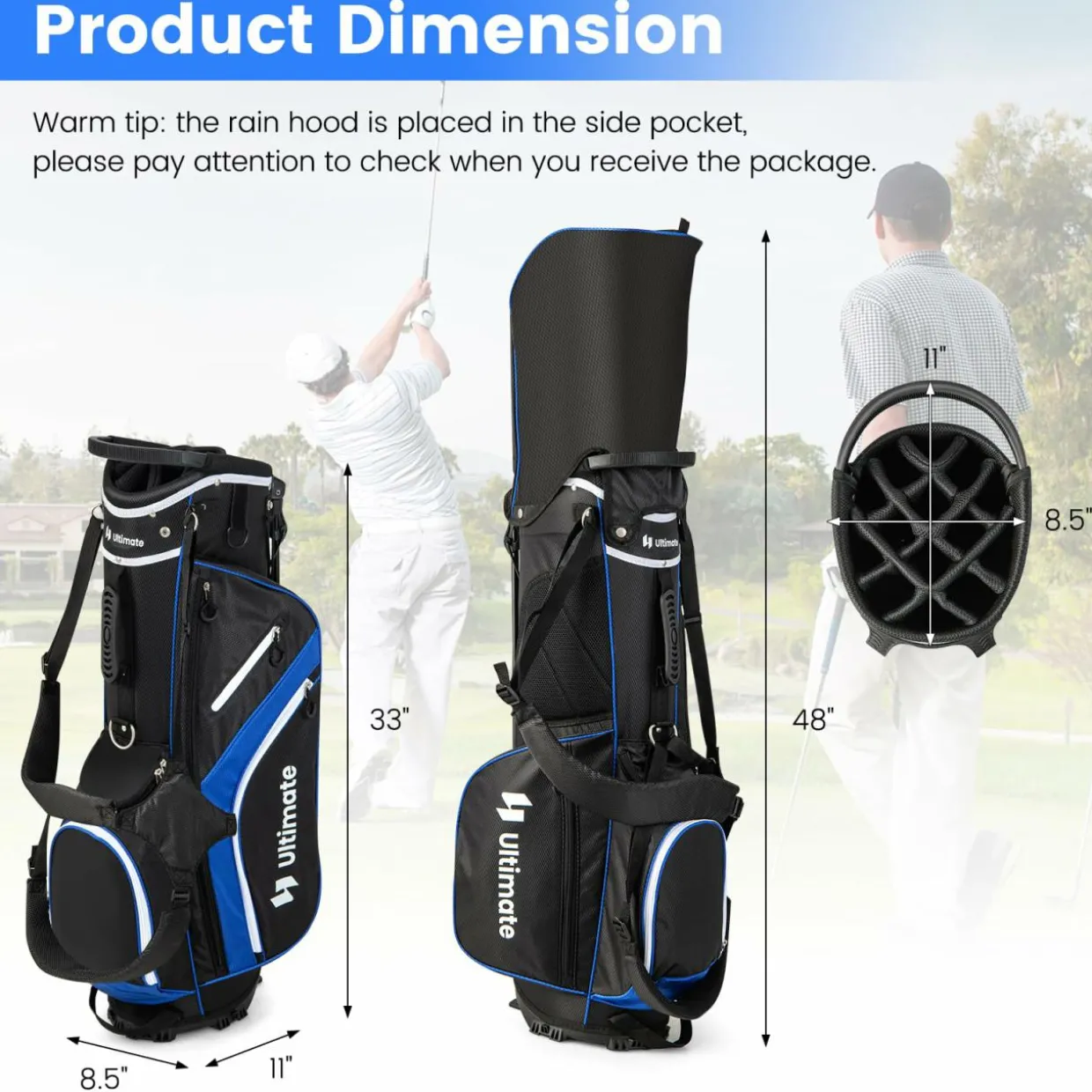 Tangkula Golf Stand Bag with 14 Way Top Dividers