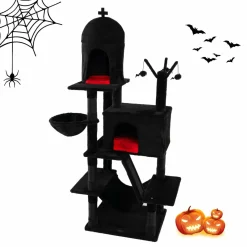 Tangkula Gothic Cat Tree, 67 Inch Tall Cat Tower with Sisal Scratching Posts and Ladder