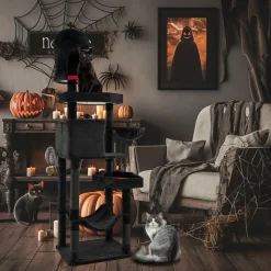 Tangkula Gothic Cat Tree, 80 Inch Tall Cat Tower with Sisal Covered Scratching Posts