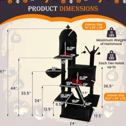 Tangkula Gothic Cat Tree, 67 Inch Tall Cat Tower with Sisal Scratching Posts and Ladder