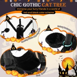 Tangkula Gothic Cat Tree, 67 Inch Tall Cat Tower with Sisal Scratching Posts and Ladder