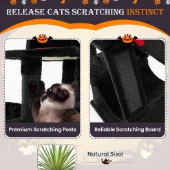 Tangkula Gothic Cat Tree, 67 Inch Tall Cat Tower with Sisal Scratching Posts and Ladder