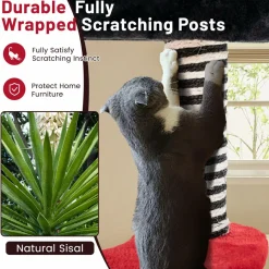 Tangkula Gothic Cat Tree, 52 Inch Black Cat Tower with Coffin Cat Bed, Cat Condo, Spooky Goth Cat Tree for Indoor Cats