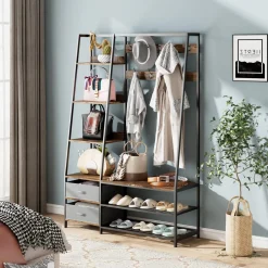 Tangkula Hall Tree with Bench and Shoe Storage