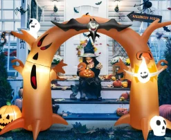 Tangkula Halloween Decorations, Halloween Inflatable Ghost With Led Lights
