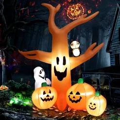 Tangkula Halloween Decorations, Halloween Inflatable Ghost With Led Lights