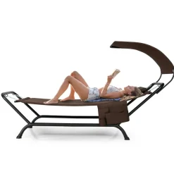 Tangkula Hammock with Stand Included, Heavy Duty Outdoor Hammock with Adjustable Canopy