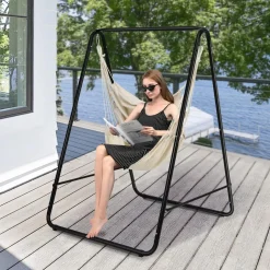 Tangkula Hammock with Stand Included, Freestanding Hammock Chair