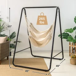 Tangkula Hammock with Stand Included, Freestanding Hammock Chair