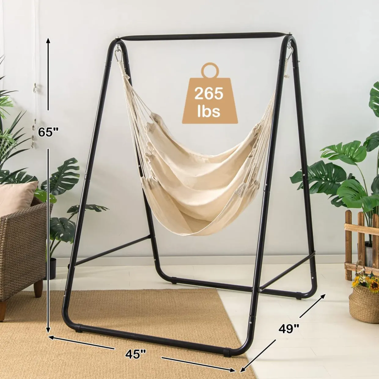 Tangkula Hammock with Stand Included, Freestanding Hammock Chair