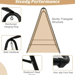 Tangkula Hammock with Stand Included, Freestanding Hammock Chair