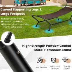 Tangkula Hammock with Stand Included, Heavy Duty Outdoor Hammock with Adjustable Canopy