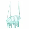 Tangkula Hanging Hammock Chair, Macrame Swing Chair with Tassels and Heavy-Duty Hanging Rings