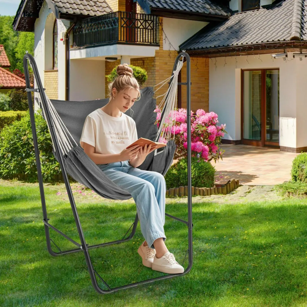 Tangkula Heavy-Duty Hammock Chair with Stand