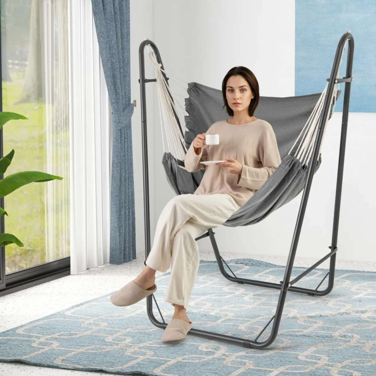 Tangkula Heavy-Duty Hammock Chair with Stand
