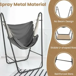 Tangkula Heavy-Duty Hammock Chair with Stand