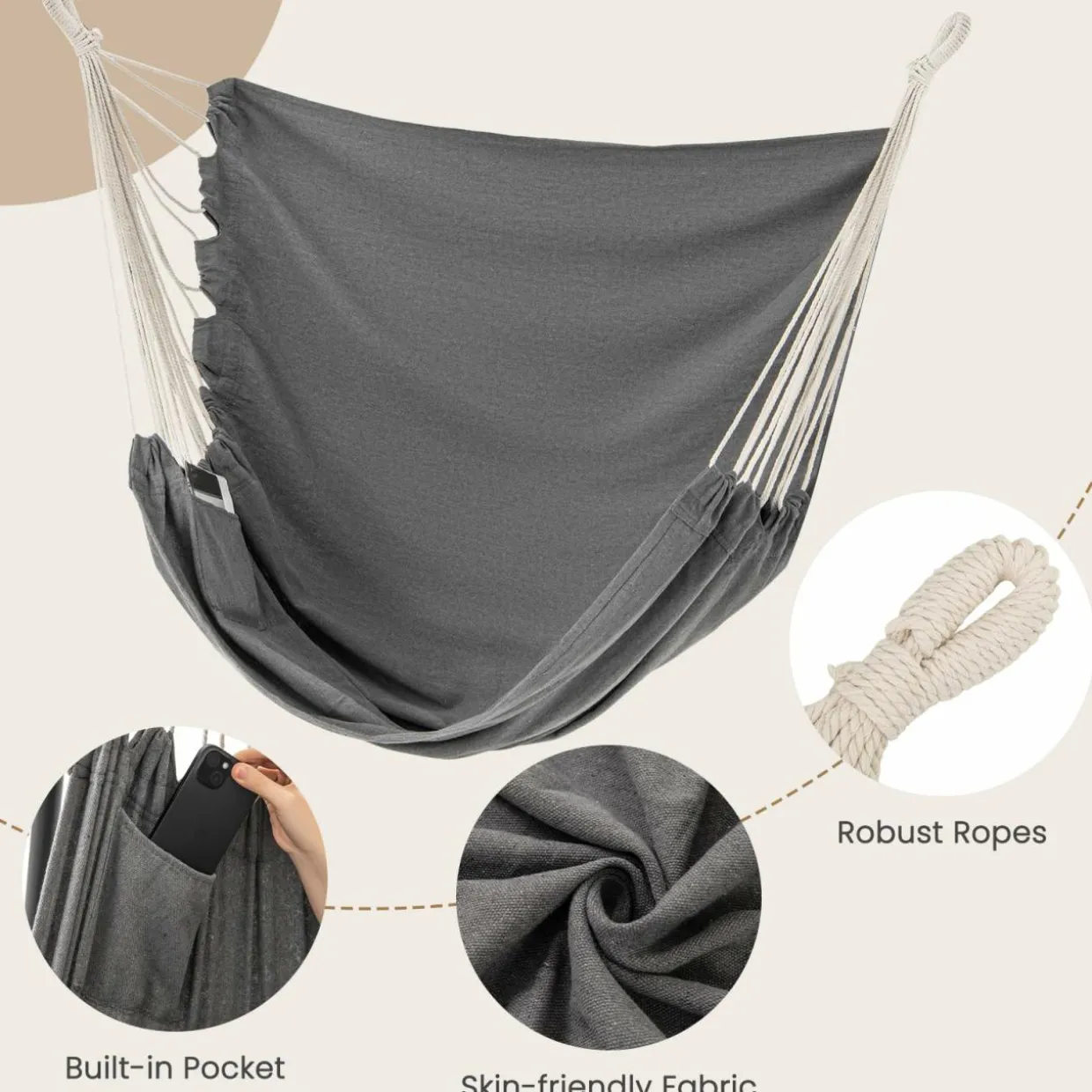 Tangkula Heavy-Duty Hammock Chair with Stand