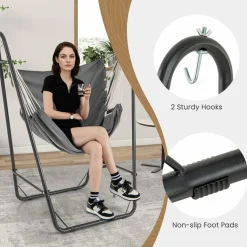Tangkula Heavy-Duty Hammock Chair with Stand