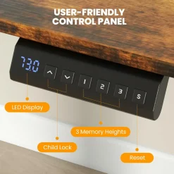 Tangkula Height Adjustable Electric Standing Desk, 63 x 24 Inch Sit Stand Desk with 3 Memory Height Settings