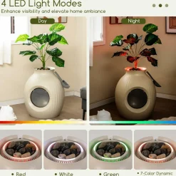 Tangkula Hidden Litter Box Plant, Cat Litter Box Enclosure Furniture with Odor Removal System