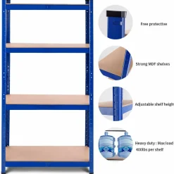 TANGKULA Home Garage Multi-Use Storage Rack with Adjustable Shelves, 4-Tier Garage Shelf