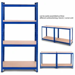 TANGKULA Home Garage Multi-Use Storage Rack with Adjustable Shelves, 4-Tier Garage Shelf