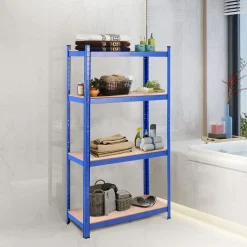TANGKULA Home Garage Multi-Use Storage Rack with Adjustable Shelves, 4-Tier Garage Shelf
