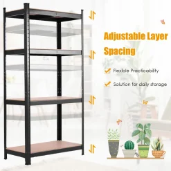 TANGKULA Home Garage Multi-Use Storage Rack with Adjustable Shelves, 4-Tier Garage Shelf